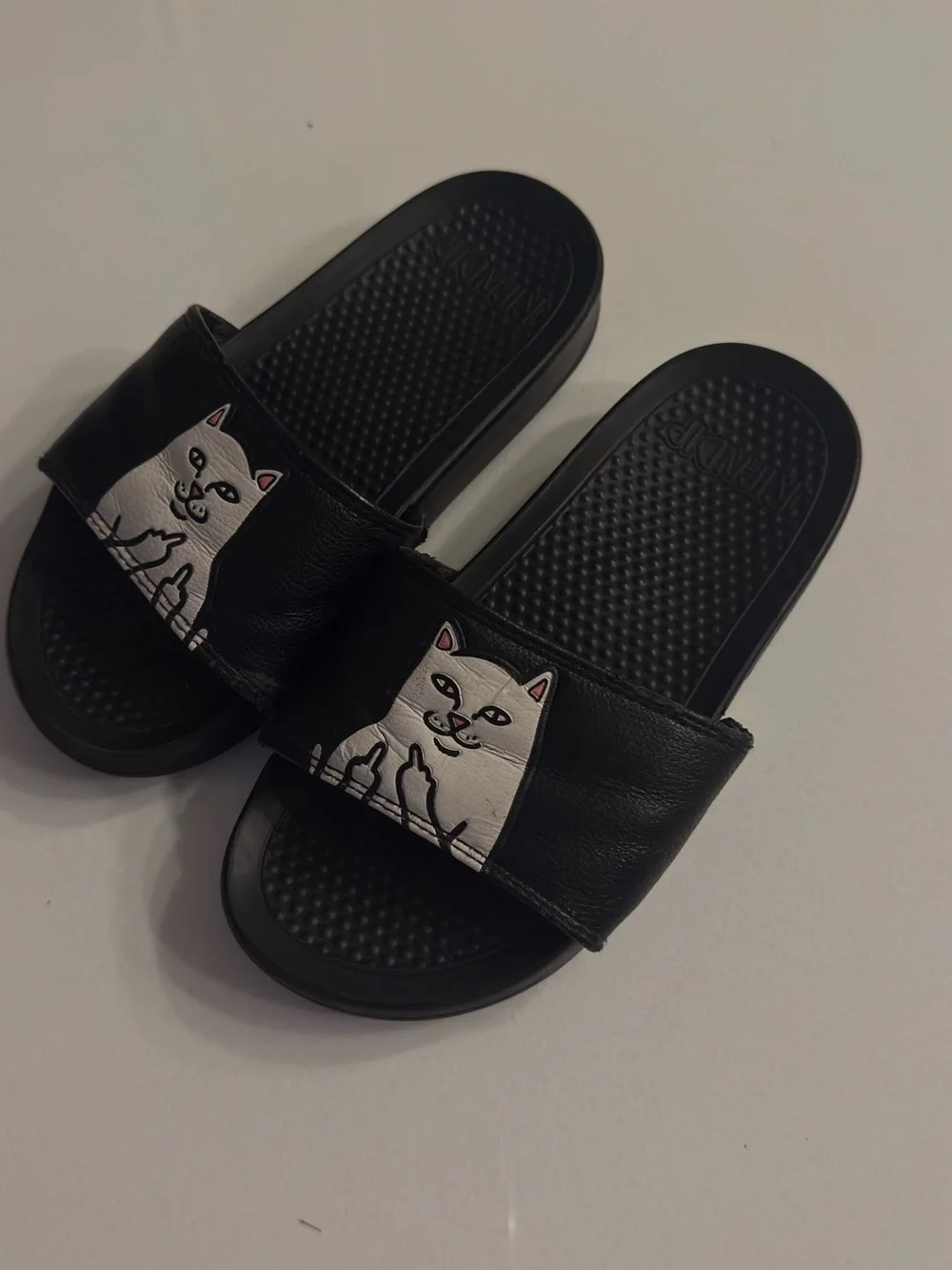 RIPNDIP Lord Nermal  Cat Slide Sandals Purple Camo, Size 4